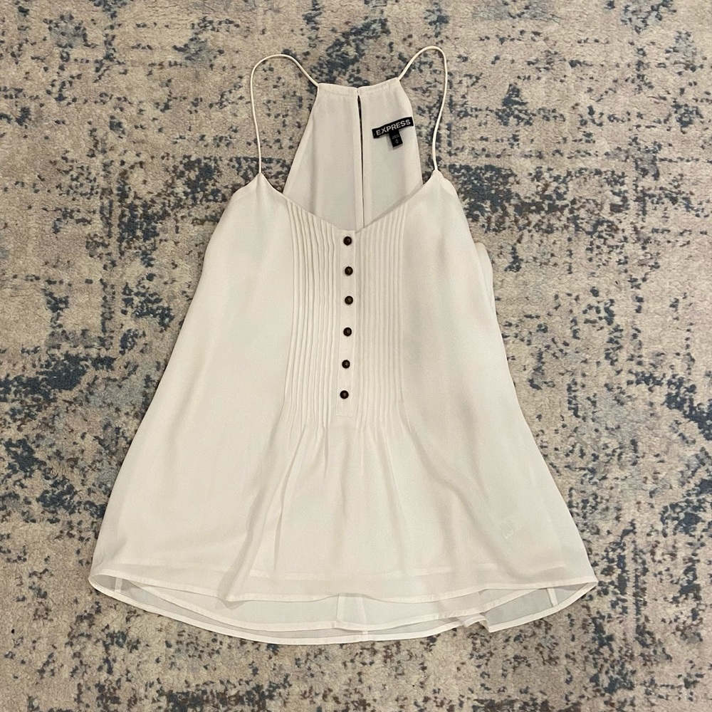 EXPRESS white camisole top with button down front